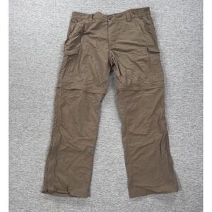 Craghoppers Pants Mens 38x30 Brown Convertible Cargo Insect Shield Hiking Travel
